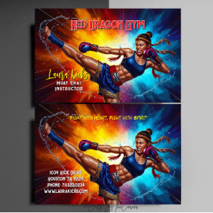 Kickboxen Martial Arts Muay Thai Trainer Visitenkarte