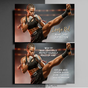 Kickboxen Martial Arts Muay Thai Trainer Visitenkarte