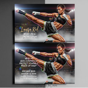 Kickboxen Martial Arts Muay Thai Trainer Visitenkarte