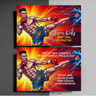 Kickboxen Martial Arts Muay Thai Trainer Visitenkarte