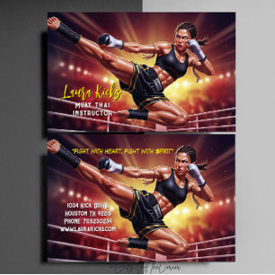 Kickboxen Martial Arts Muay Thai Trainer Visitenkarte