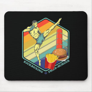 Kickboxen Muay Thai Boxen Pommes Burger Fastfood Mousepad