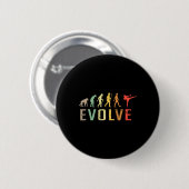 Kickboxen Muay-thai Evolution Vintage Lustiges Des Button (Vorne & Hinten)
