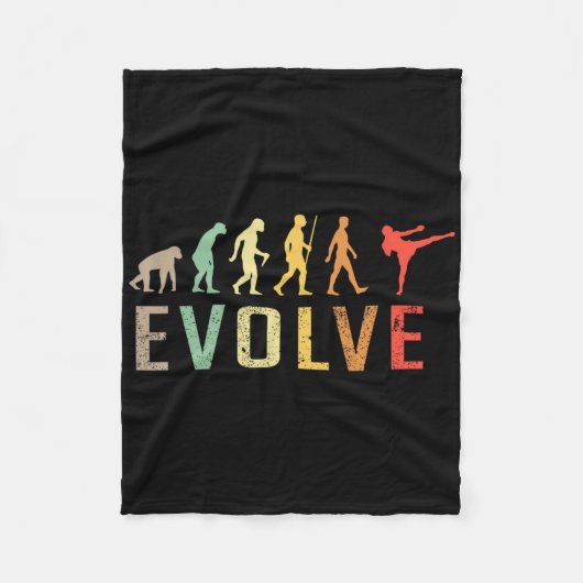 Kickboxen Muay-thai Evolution Vintage Lustiges Des Fleecedecke (Vorderseite)