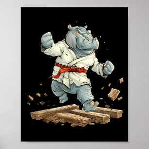Kickboxen Nilpferd Taekwondo Karate MMA Lustig Poster