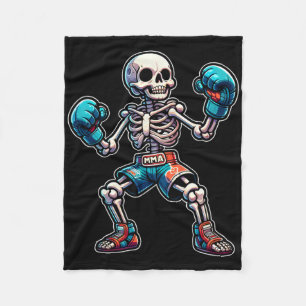 Kickboxen Skelett Kickboxer Muay Thai Mma Kämpfer Fleecedecke