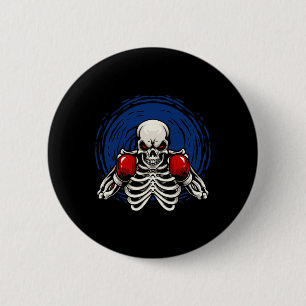 Kickboxen Skelett Lustiger Kickboxer Boxen _1 Button