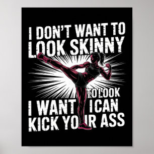 Kickboxen Starke Frauen Fitness Motivation Poster
