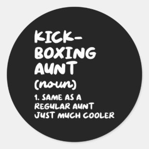 Kickboxen Tante Definition Lustig Sport Martial Ar Runder Aufkleber