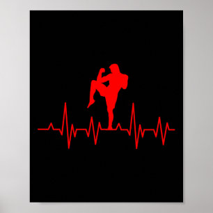 Kickboxen Thai Boxing Herzschlag Muay Thai  Poster