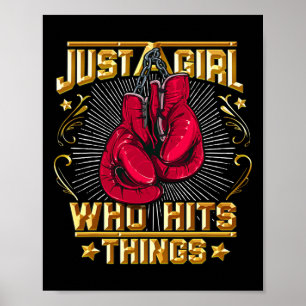 Kickboxen Thai Boxing Zitat Nur ein Mädchen, das s Poster