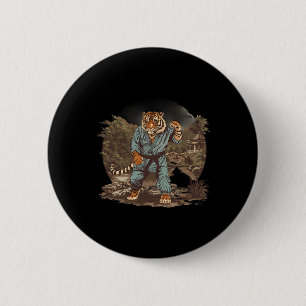 Kickboxen Tiger Pagode Tempel Kampfsport Karate Button