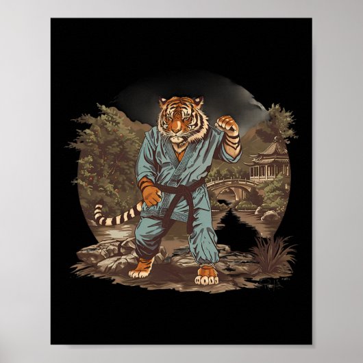 Kickboxen Tiger Pagode Tempel Kampfsport Karate Poster (Vorne)