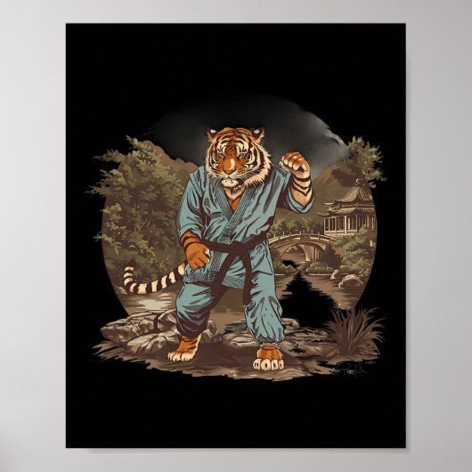 Kickboxen Tiger Pagode Tempel Kampfsport Karate Poster (Vorne)
