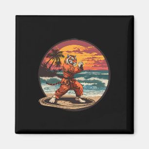 Kickboxen Tiger Strand Sonnenuntergang Karate Taek Magnet