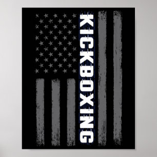 Kickboxen USA Amerikanische Flagge Geschenk Kampfs Poster