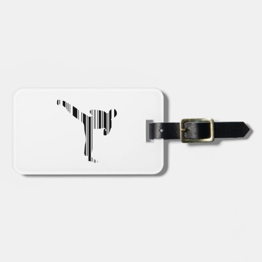 KICKBOXER BAR CODE-Kick-Boxing-Barcode-Muster Gepäckanhänger (Vorderseite horizontal)