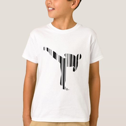 KICKBOXER BAR CODE Kickboxen Barcode-Muster T-Shirt (Vorderseite)