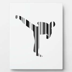 KICKBOXER BAR CODE-Kickboxing Strichcode-Muster Fotoplatte