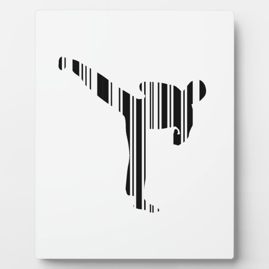 KICKBOXER BAR CODE-Kickboxing Strichcode-Muster Fotoplatte (Vorderseite)