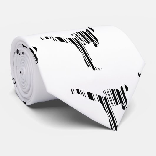 KICKBOXER BAR CODE-Kickboxing Strichcode-Muster Krawatte (Gerollt)