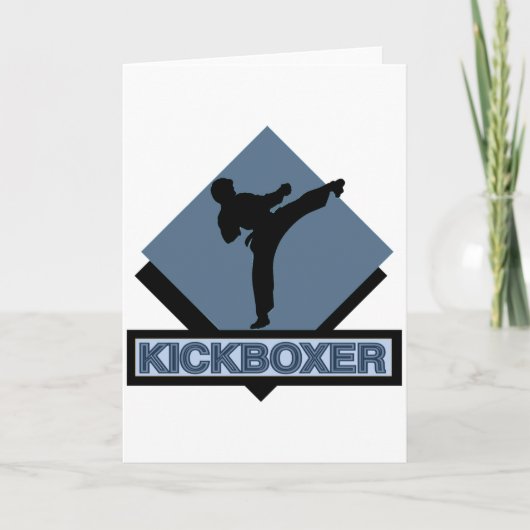 Kickboxer blauer Diamant Feiertagskarte (Vorderseite)