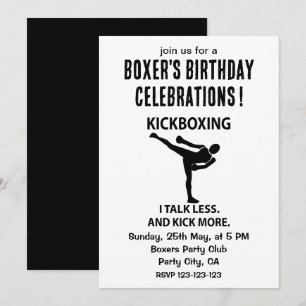 Kickboxer Boxer Geburtstag Kickboxing  Einladung