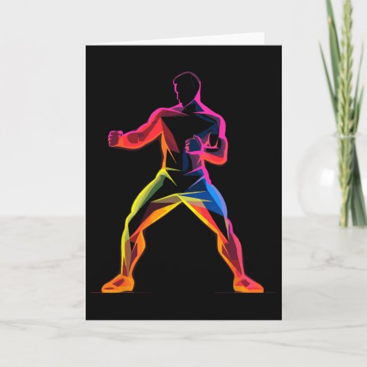 Kickboxer Cartoon-Stil Kickboxer Savate Karte (Vorderseite)