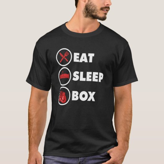 Kickboxer Eat Sleep Box Boxing Boxer Kickboxing T-Shirt (Vorderseite)