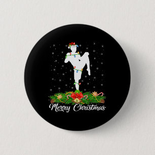Kickboxer-Fan passend zur Santa-Mütze Kickboxing W Button