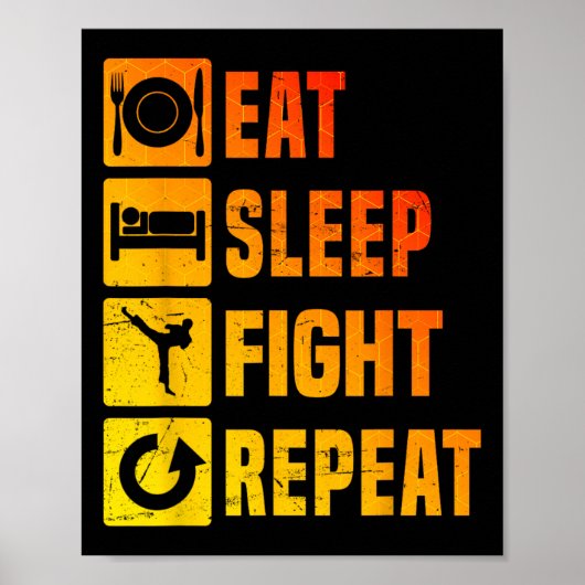 Kickboxer Herren Kickbox Kickboxen Boxen Poster (Vorne)