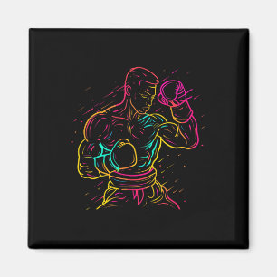 Kickboxer-Junge-Zeichnung 80er-Look Kickboxer für  Magnet