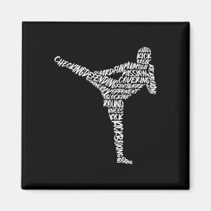 Kickboxer Kampfsport-Typografie Männer Kinder Jung Magnet