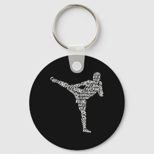 Kickboxer Kampfsport-Typografie Männer Kinder Jung Schlüsselanhänger
