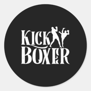 Kickboxer Kickbox Kick Boxing Kickboxing Kampfspor Runder Aufkleber
