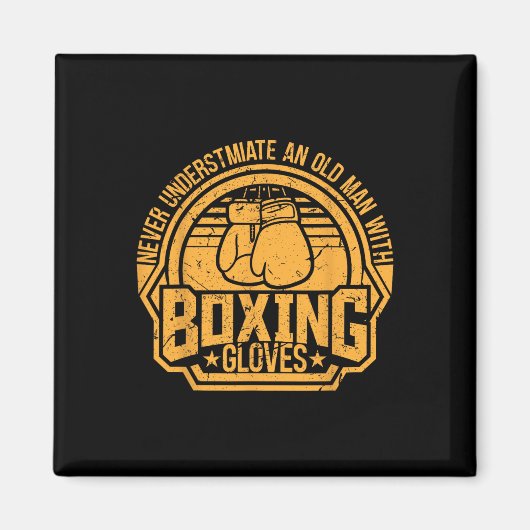 Kickboxer Kickboxen Boxer Boxen Vintage-Design Magnet (Vorne)