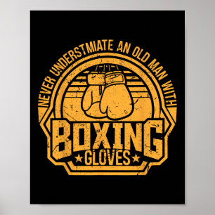 Kickboxer Kickboxen Boxer Boxen Vintage Design  Poster