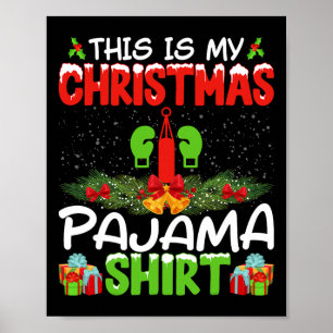 Kickboxer Kickboxen Weihnachts-Pyjama-Shirt Weihna Poster