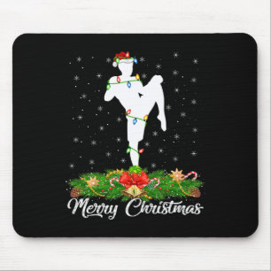 Kickboxer-Liebhaber passend zum Weihnachtsmann-Hut Mousepad