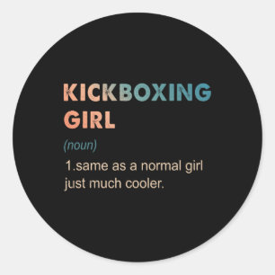 Kickboxer-Mädchen Definition Lustiger Kickboxer-Fa Runder Aufkleber