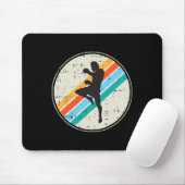 Kickboxer-Silhouette Retro-Motivation Geschenke Mousepad (Mit Mouse)