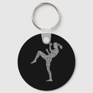 Kickboxer-Typografie - Kickboxen Mixed Martial Ar Schlüsselanhänger