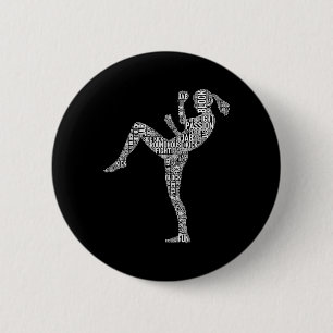 Kickboxer Typografie - Kickboxing Mixed Martial Ar Button
