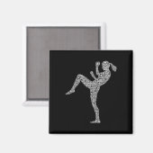 Kickboxer Typografie - Kickboxing Mixed Martial Ar Magnet (Vorderseite/Rückseite)