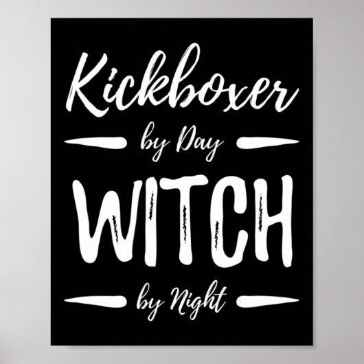 Kickboxer Witch Funny Kickboxing Halloween Costume Poster (Vorne)