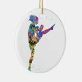 Kickboxerin Keramik Ornament (Rechts)