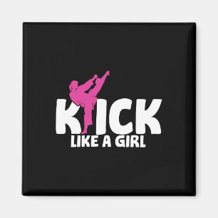 Kickboxerin Mädchen Kämpferin Kickboxen Kampfsport Magnet