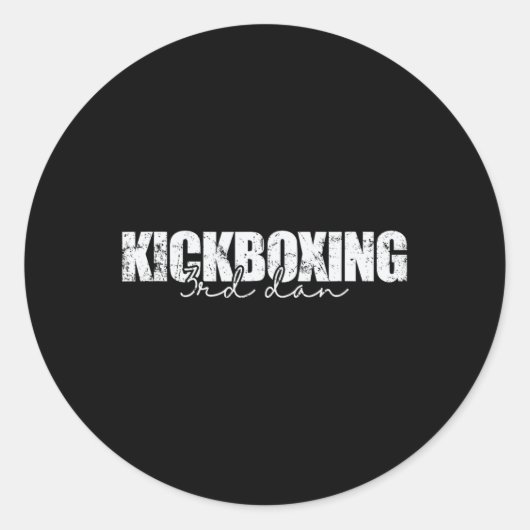 Kickboxing 3rd Dan Martial Arts Runder Aufkleber (Vorderseite)