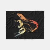 Kickboxing Boy Drawing Retro Martial Arts For Boys Fleecedecke (Vorderseite (Horizontal))