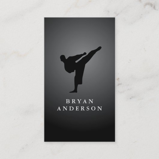 Kickboxing - Business Card für Kampfkunst Visitenkarte (Vorderseite)